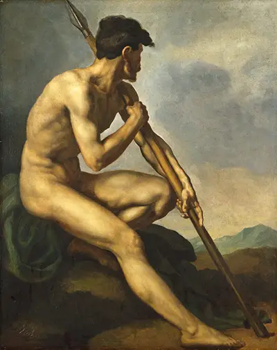 Nude Warrior with a Spear Theodore Gericault